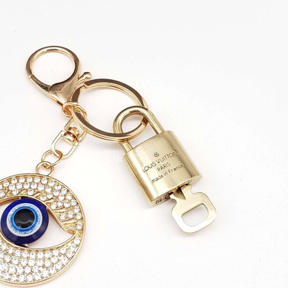 Authentic Louis Vuitton Lock & Key with unbranded Evil Eye Bagcharm, Keycharm - Picture 7 of 7